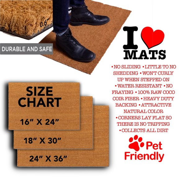 Hi I am Mat doormat, Cute Entry Doormats, Housewarming Gift, Pants - Picture 4 of 5